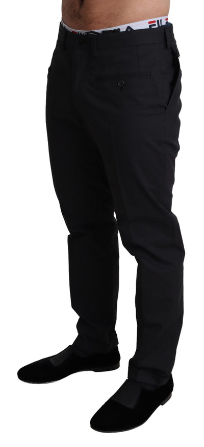 Black Cotton Stretch Dress Formal Trouser Pants