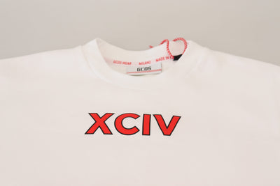 White Logo Print Cotton Short Sleeves T-shirt