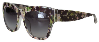 Black DG4231F Floral Acetate Rectangle Shades Sunglasses