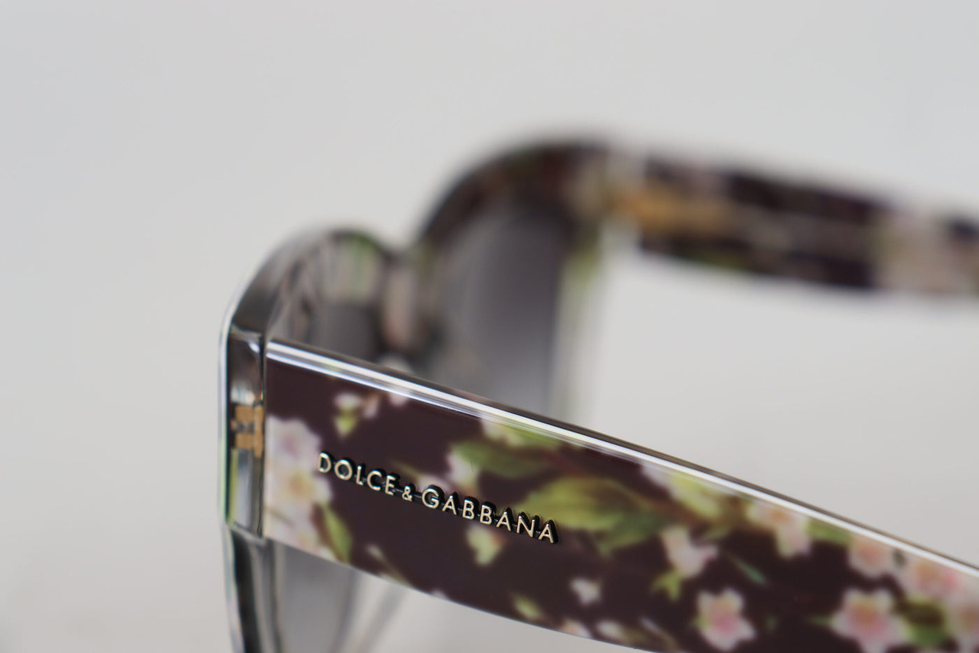 Black DG4231F Floral Acetate Rectangle Shades Sunglasses