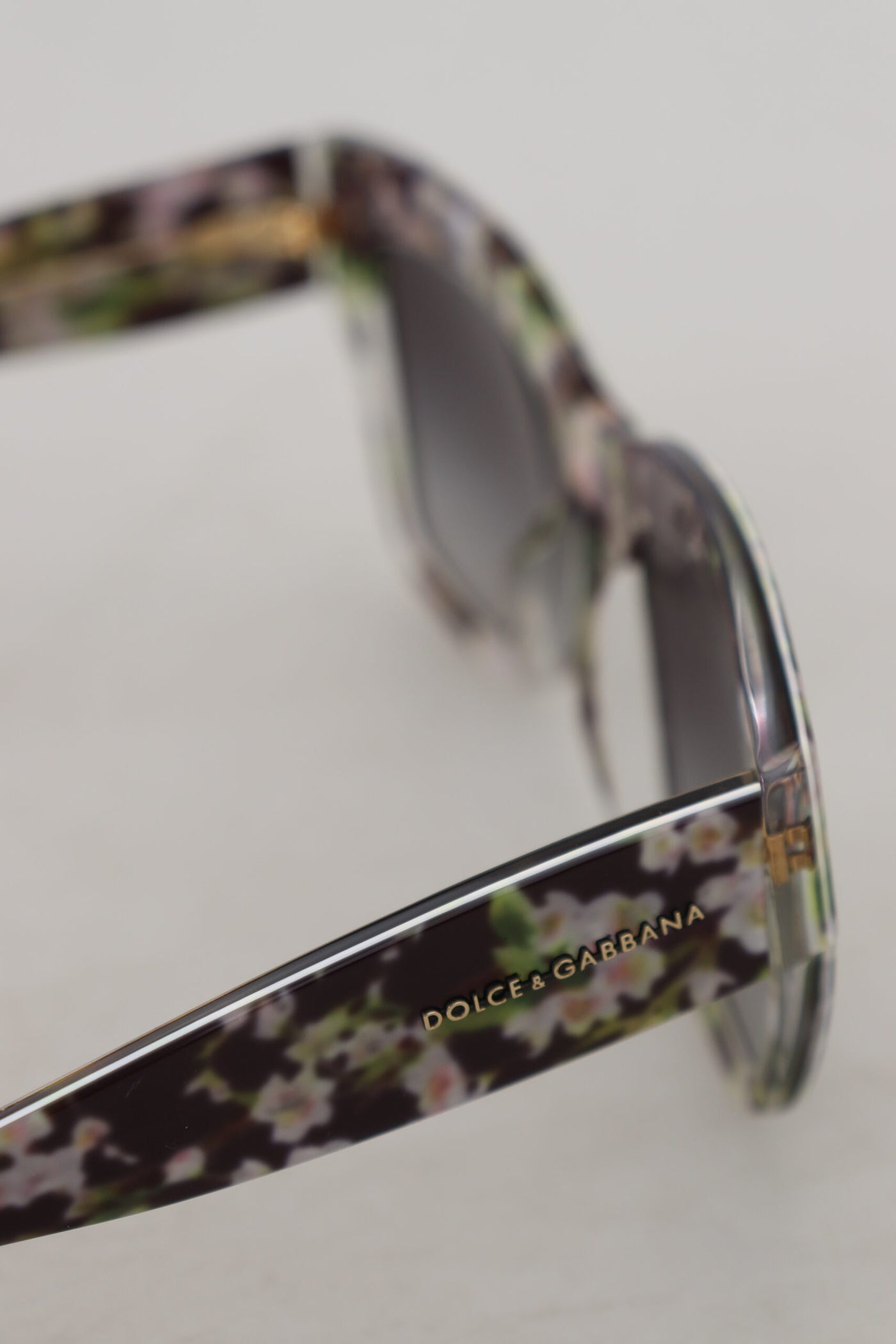 Black DG4231F Floral Acetate Rectangle Shades Sunglasses