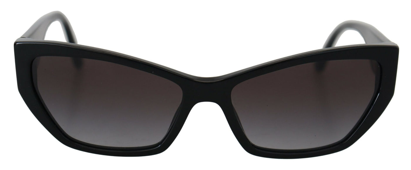 Black DG4375 Acetate Square Frame Gray Lens Sunglasses