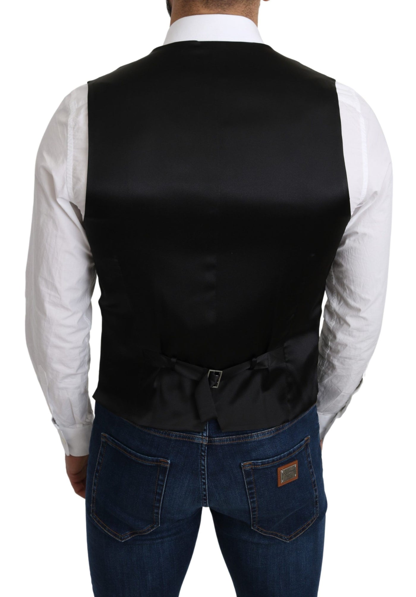 Gray 100% Silk Formal Coat Vest