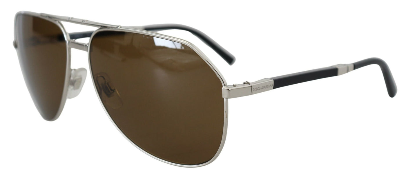 White Gold Plated Aviator Brown Lens DG2106K Sunglasses