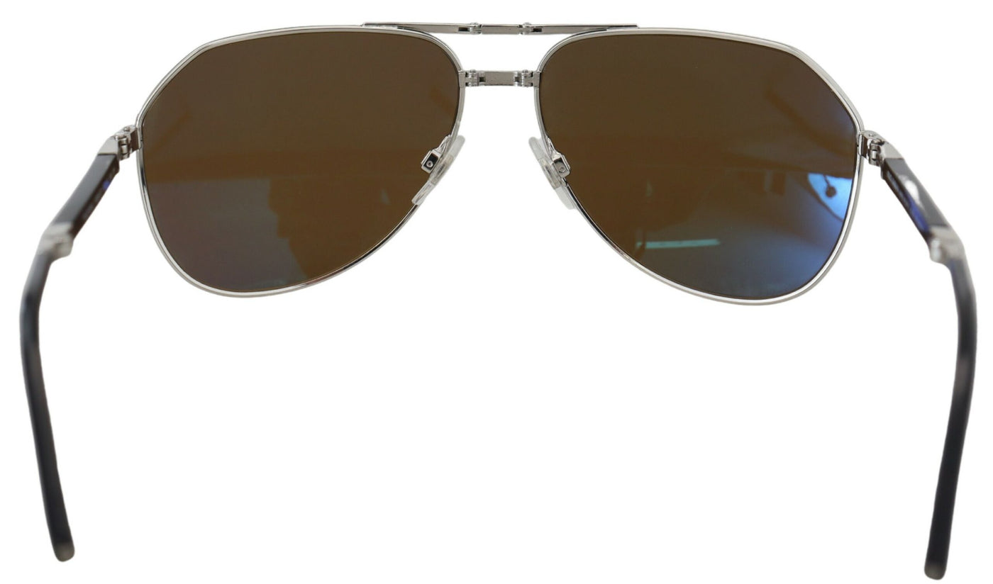 White Gold Plated Aviator Brown Lens DG2106K Sunglasses