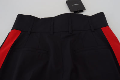 Black High Waist Tapered Wool Pants