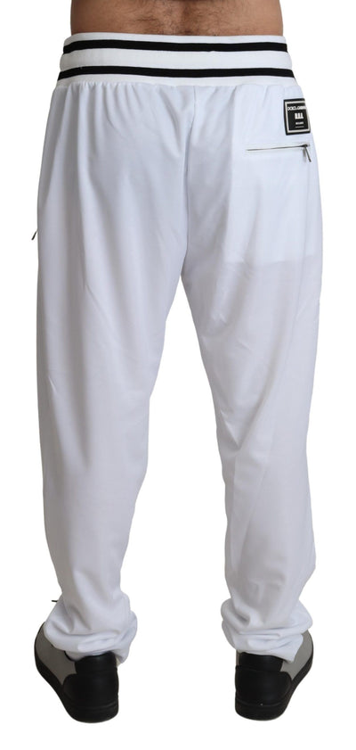 White Polyester Logo Patch Sweatpants Pants