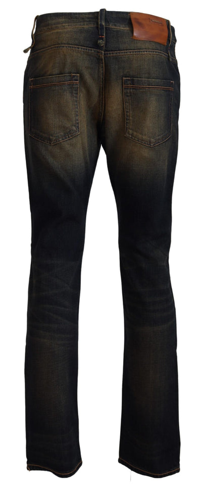 Blue Wash Cotton Denim Slim Fit Mens Jeans