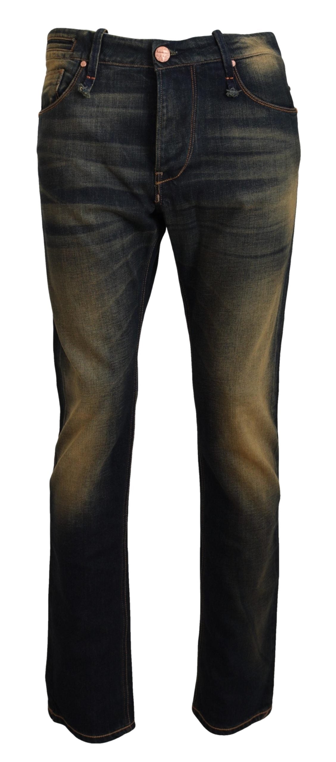 Blue Wash Cotton Denim Slim Fit Mens Jeans