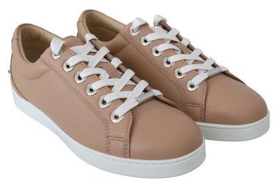 Powder Pink Leather Cash Sneakers