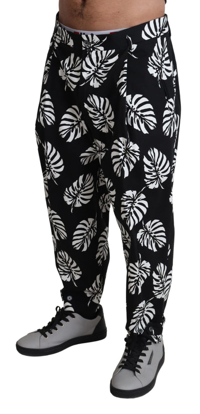 Black Leaf Cotton Stretch Trouser Pants Pants