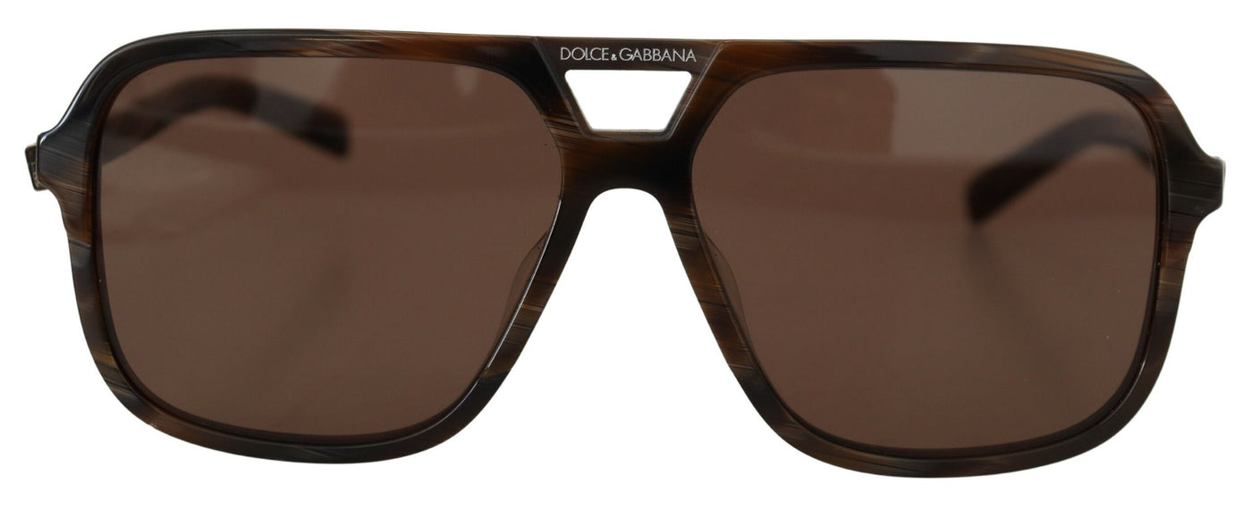 Brown D4354F Rectangle Lens Sunglasses