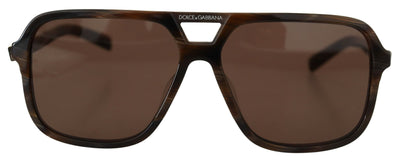 Brown D4354F Rectangle Lens Sunglasses