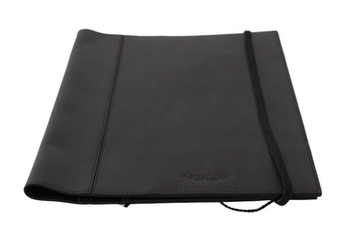 Black Leather Bifold Travel Holder Logo Wallet