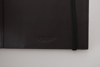 Black Leather Bifold Travel Holder Logo Wallet