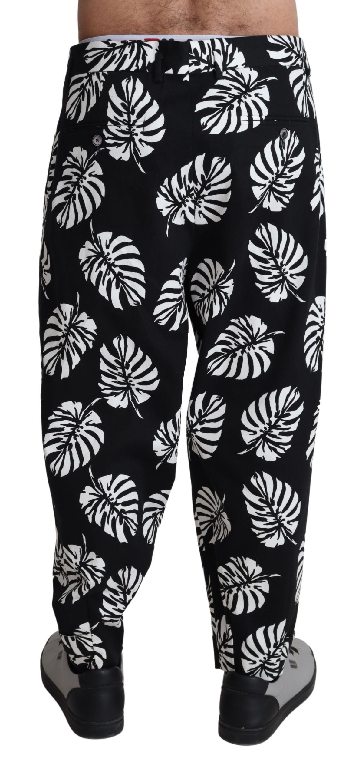 Black Leaf Cotton Stretch Trouser Pants Pants