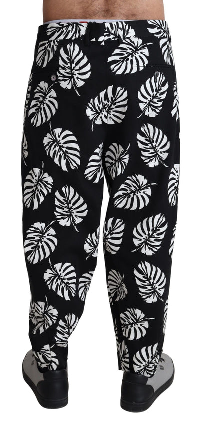 Black Leaf Cotton Stretch Trouser Pants Pants