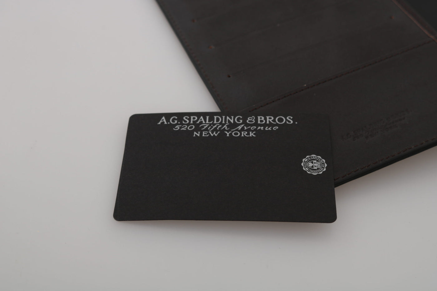 Black Leather Bifold Travel Holder Logo Wallet