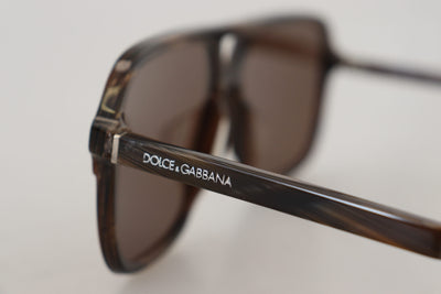 Brown D4354F Rectangle Lens Sunglasses