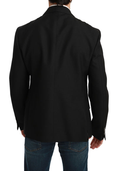 Black Slim Fit Jacket Coat Wool Blazer