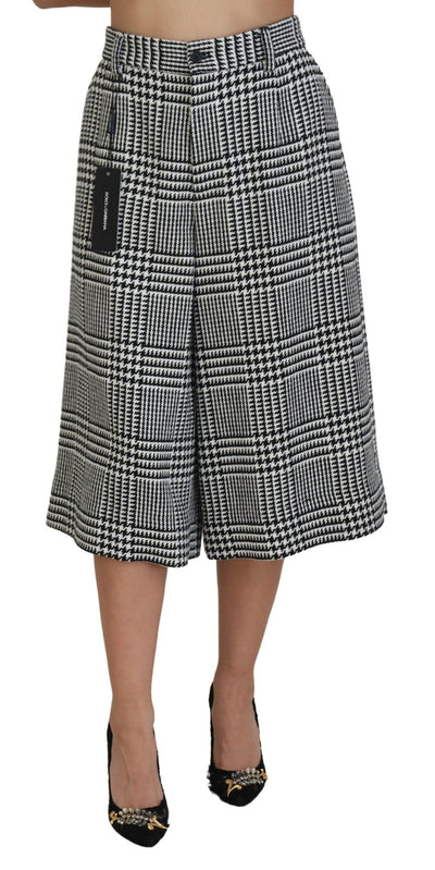 Gray Plaid High Waist Wide Leg Alpaca Pants