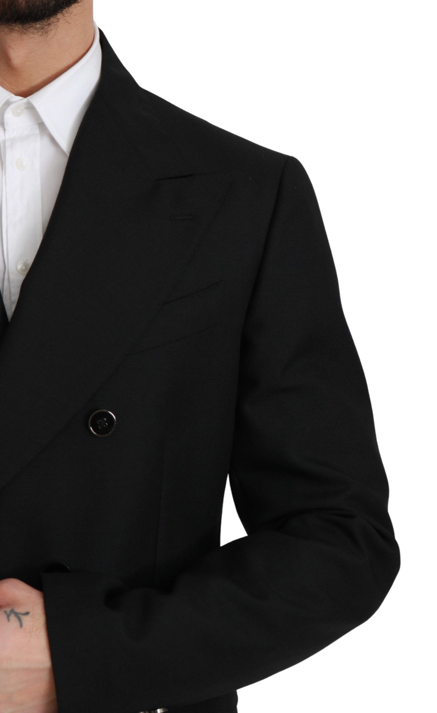 Black Slim Fit Jacket Coat Wool Blazer