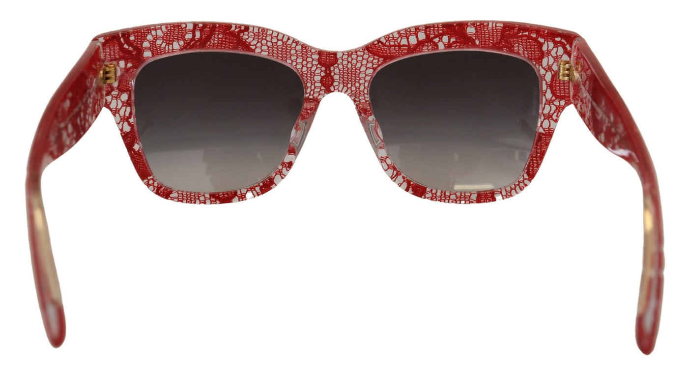 Red DG4231F Lace Acetate Rectangle Shades Sunglasses