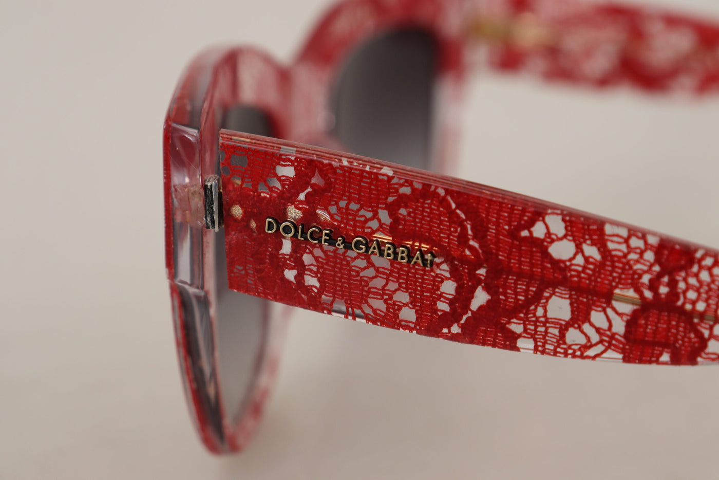 Red DG4231F Lace Acetate Rectangle Shades Sunglasses