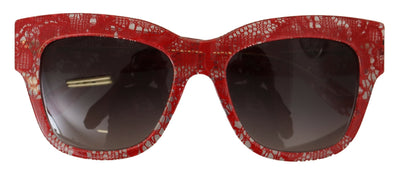 Red DG4231F Lace Acetate Rectangle Shades Sunglasses