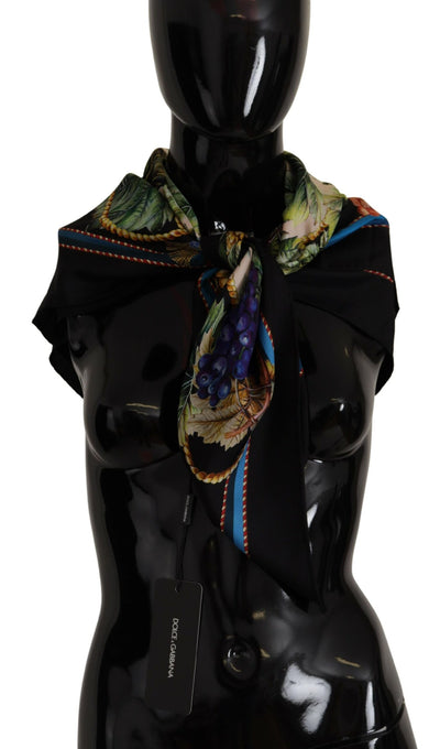 Multicolor Grapes Print Square Wrap Scarf