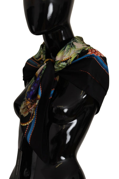 Multicolor Grapes Print Square Wrap Scarf