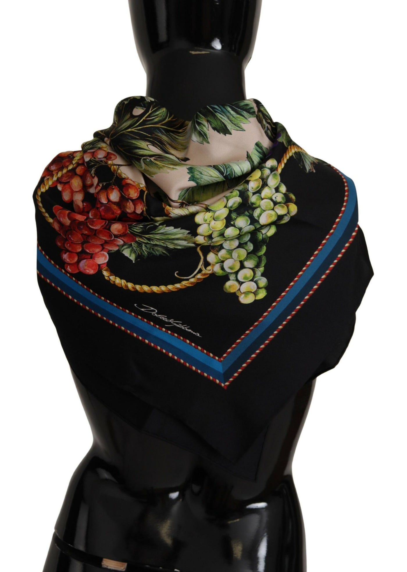 Multicolor Grapes Print Square Wrap Scarf