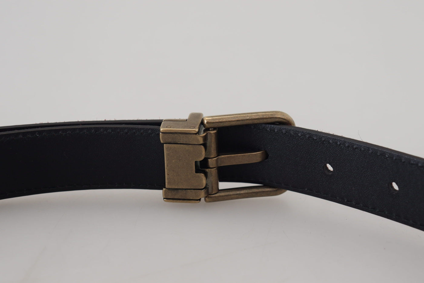 Brown Calf Leather Antique Metal Buckle Men