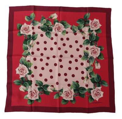 Multicolor Roses Square Foulard Wrap Scarf