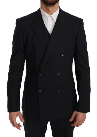 Blue Slim Fit 3 Piece MARTINI Wool Suit