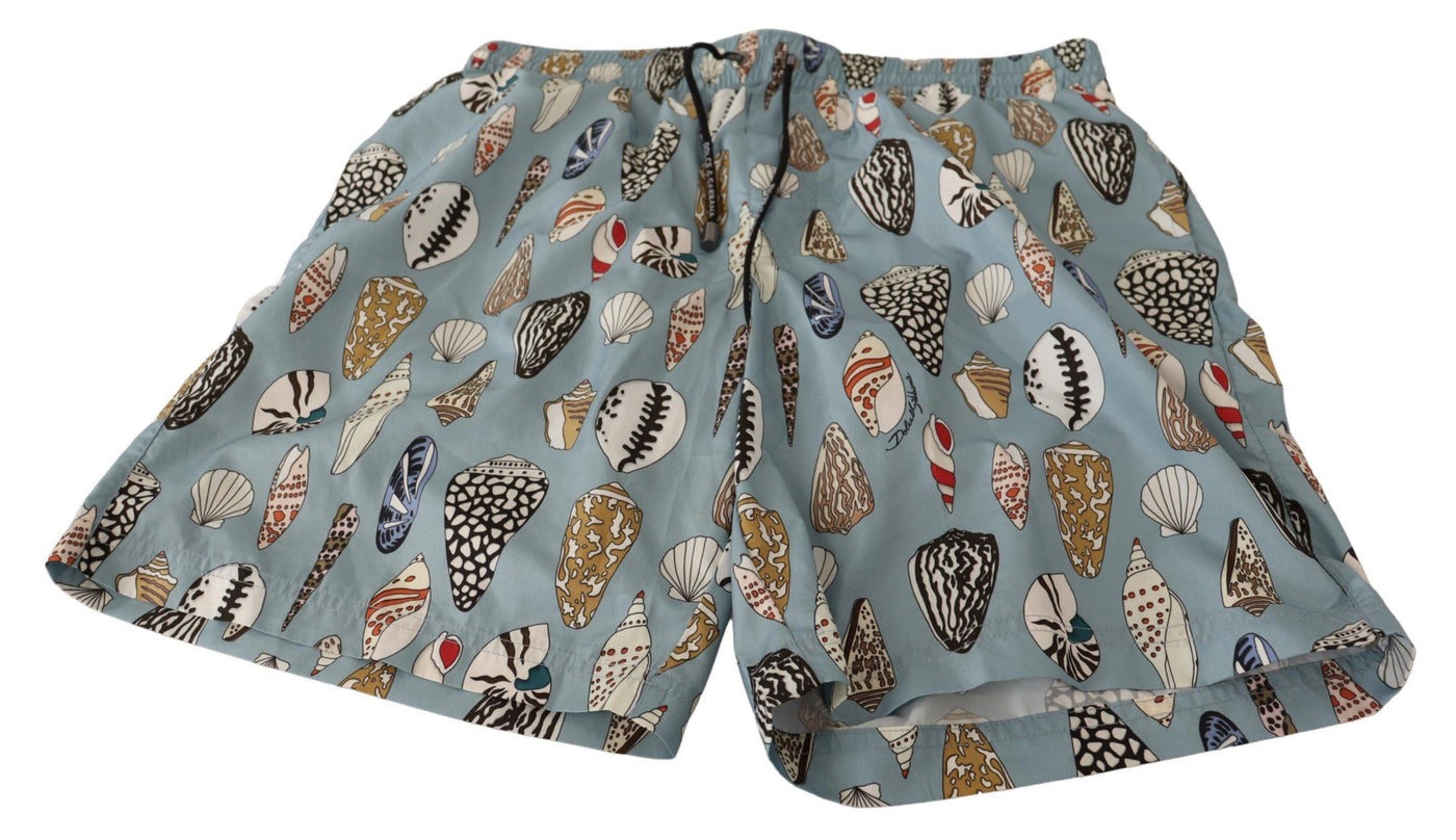 Blue Seashell Beachwear Swimwear Shorts