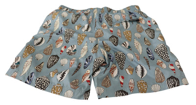 Blue Seashell Beachwear Swimwear Shorts