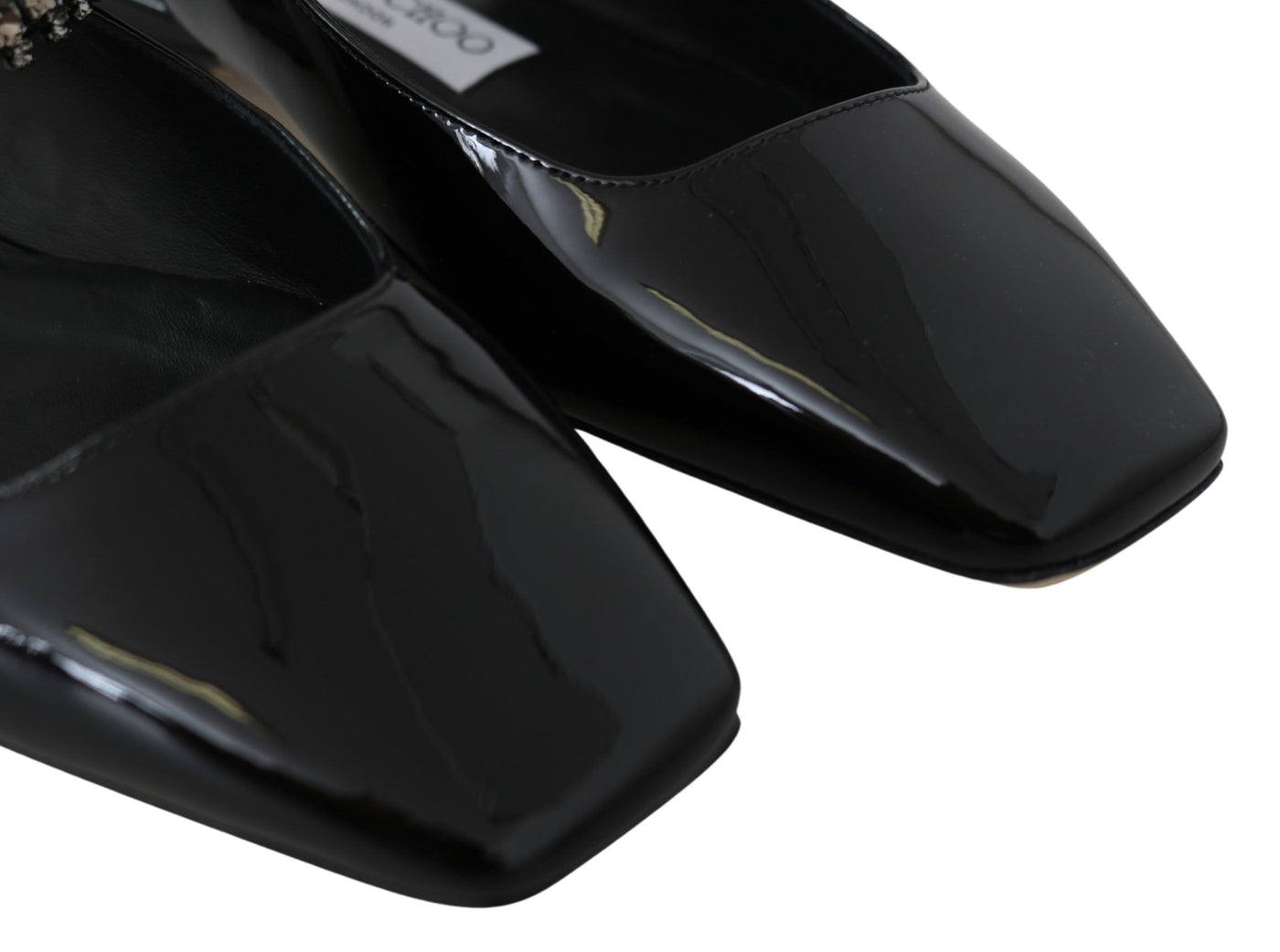 Black Patent Leather Mahdis Flat Shoes