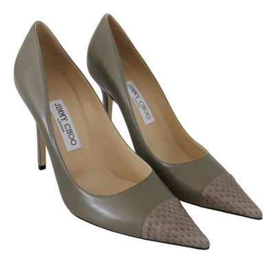 Pebble Green Leather Amika Pumps