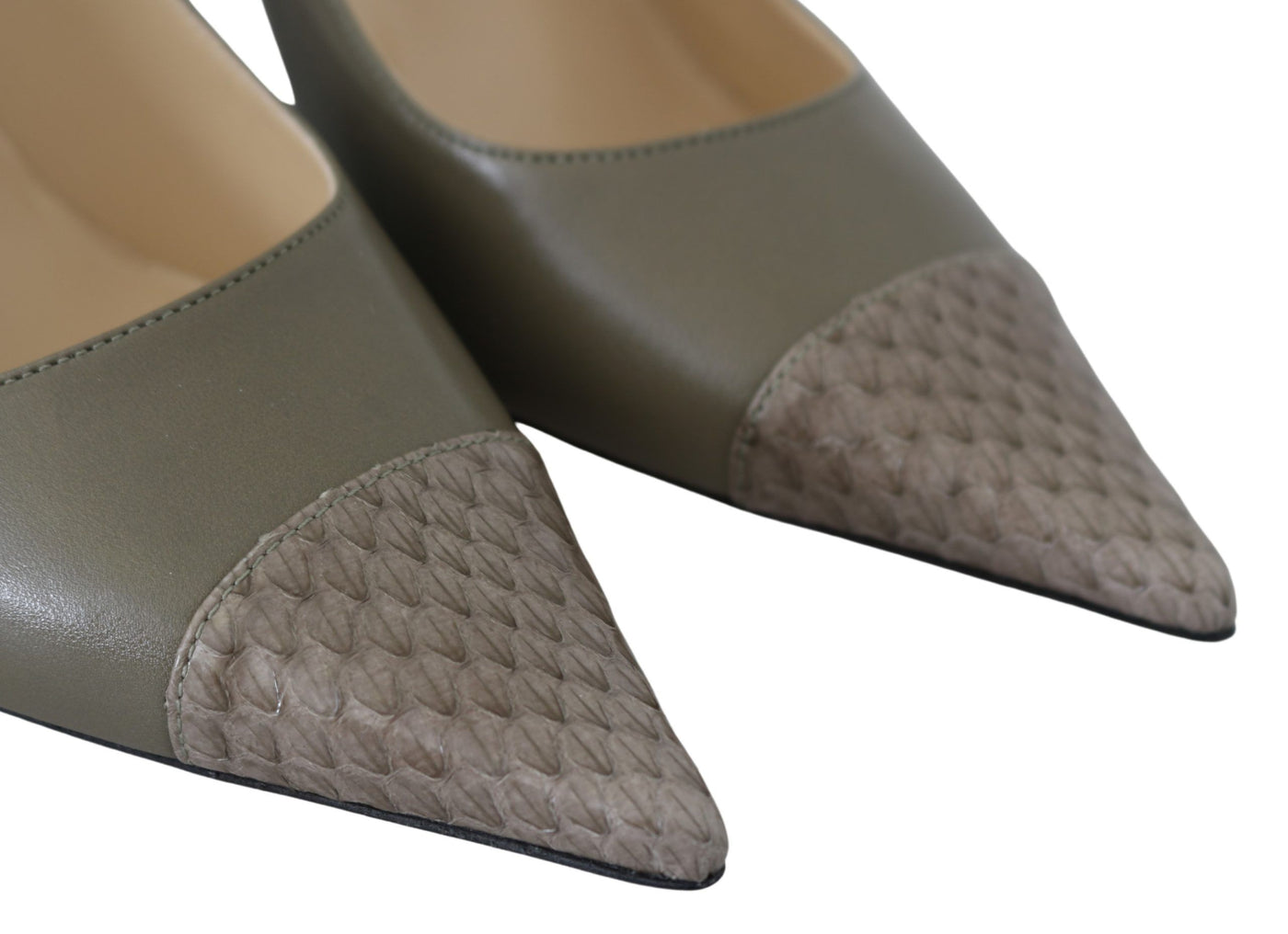 Pebble Green Leather Amika Pumps