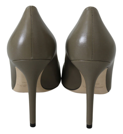 Pebble Green Leather Amika Pumps