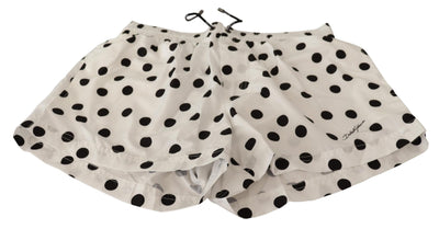 White Polka Dots Beachwear Shorts Swimwear