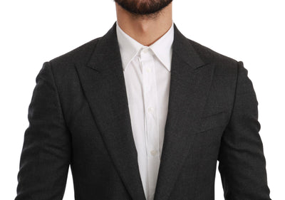 Gray NAPOLI Slim Fit Jacket Wool Blazer