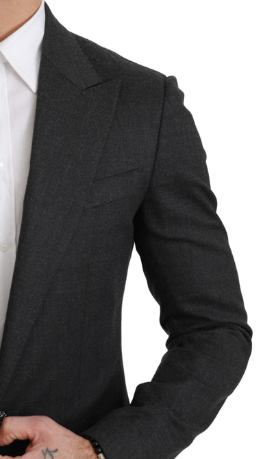 Gray NAPOLI Slim Fit Jacket Wool Blazer