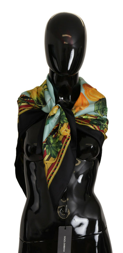 Multicolor Pumpkin Silk Handkerchief Scarf