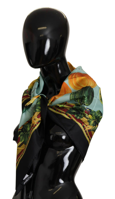 Multicolor Pumpkin Silk Handkerchief Scarf