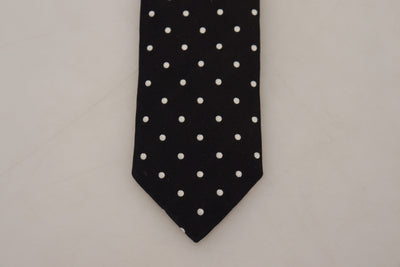 Black Polka Dot Classic Men Necktie Silk Tie