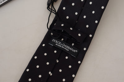 Black Polka Dot Classic Men Necktie Silk Tie