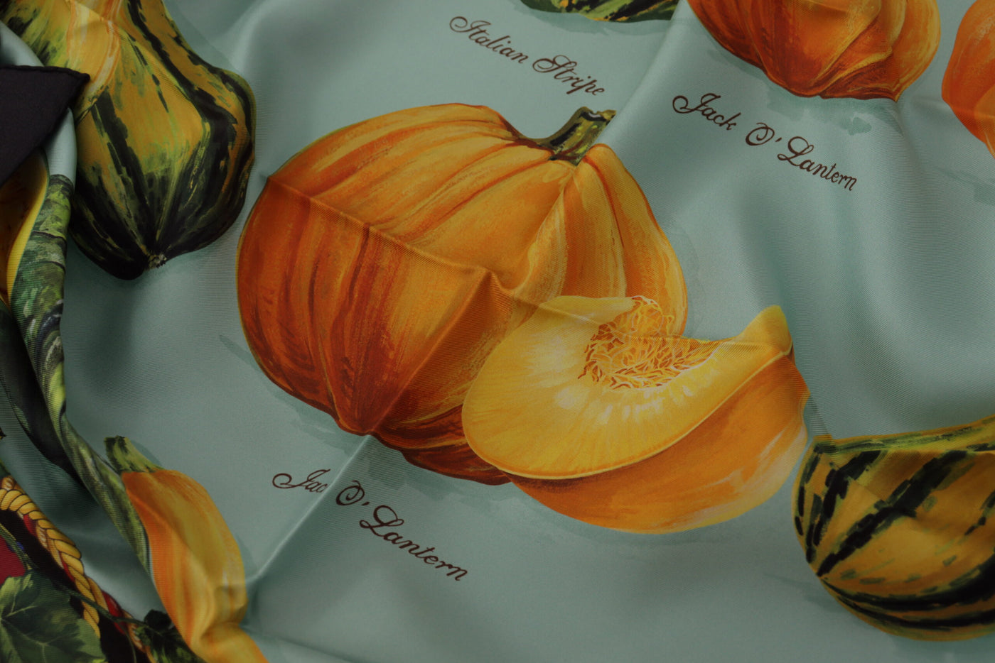 Multicolor Pumpkin Silk Handkerchief Scarf