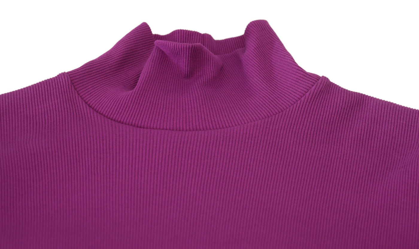 Purple Turtle Neck Cropped Pullover Sweater